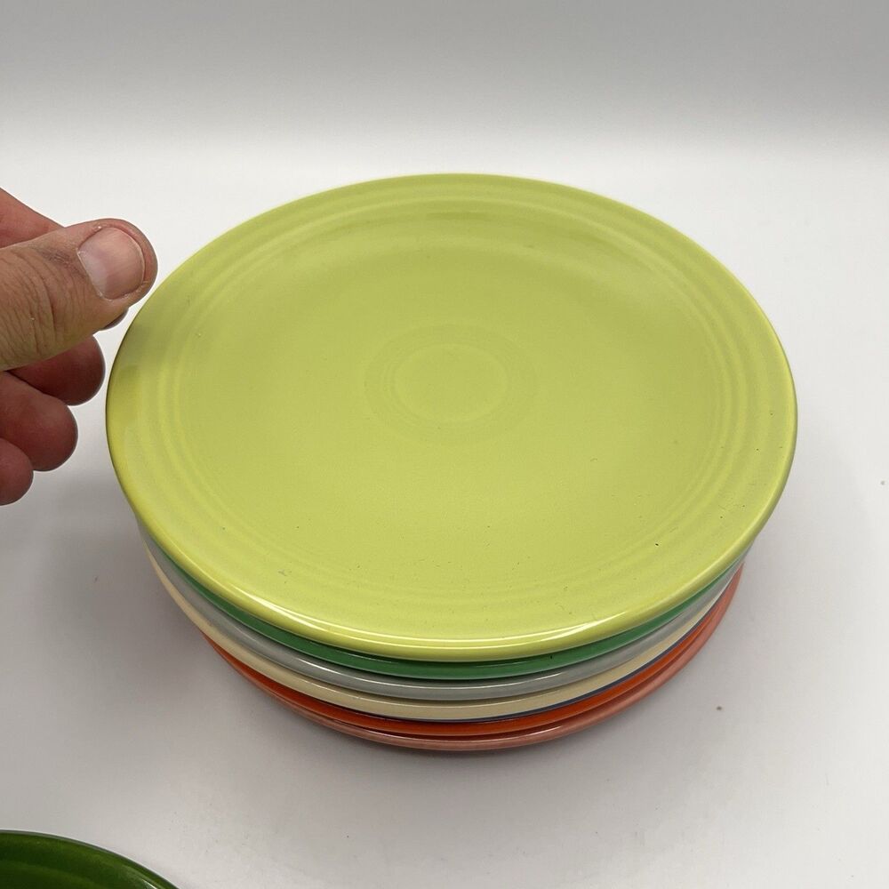 Vintage Mixed Fiesta Bread & Butter Plates 6.25” Colors Lot (8) Genuine HLC USA - Picture 3 of 16